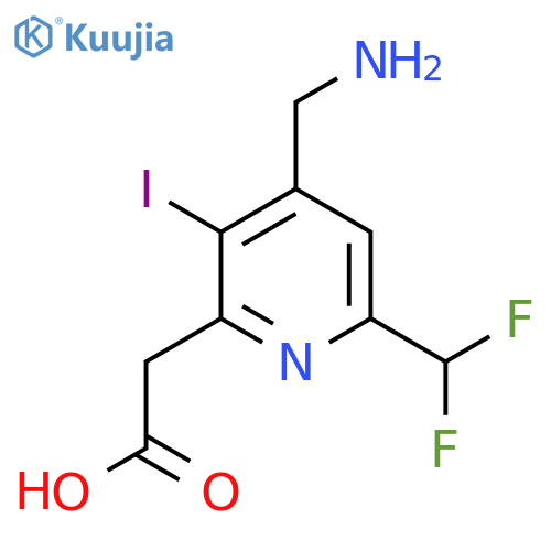 4-(Aminomethyl)-6-(difluoromethyl)-3-iodopyridine-2-acetic acid structure