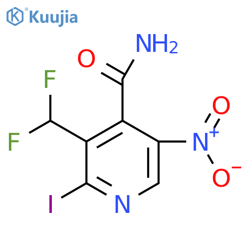3-(Difluoromethyl)-2-iodo-5-nitropyridine-4-carboxamide structure
