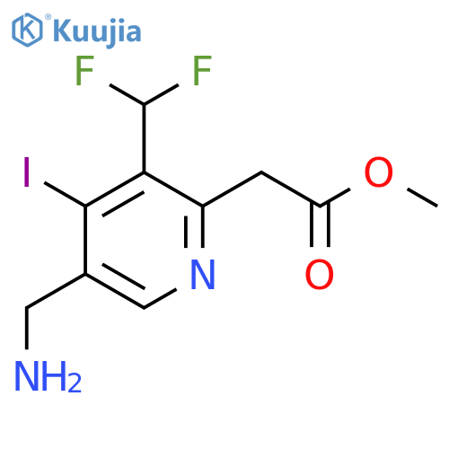 Methyl 5-(aminomethyl)-3-(difluoromethyl)-4-iodopyridine-2-acetate structure