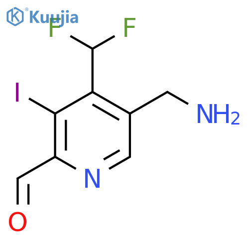 5-(Aminomethyl)-4-(difluoromethyl)-3-iodopyridine-2-carboxaldehyde structure