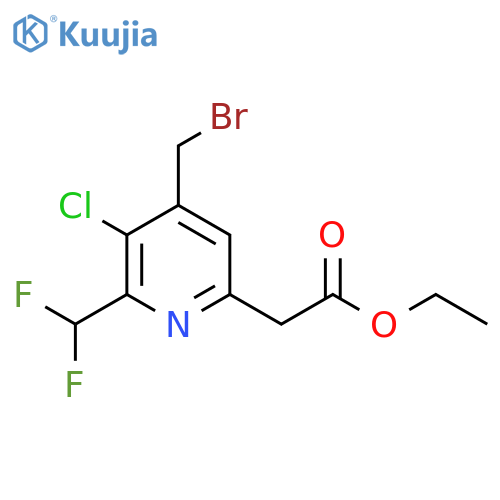 Ethyl 4-(bromomethyl)-3-chloro-2-(difluoromethyl)pyridine-6-acetate structure