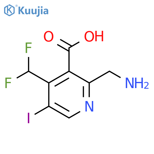2-(Aminomethyl)-4-(difluoromethyl)-5-iodopyridine-3-carboxylic acid structure