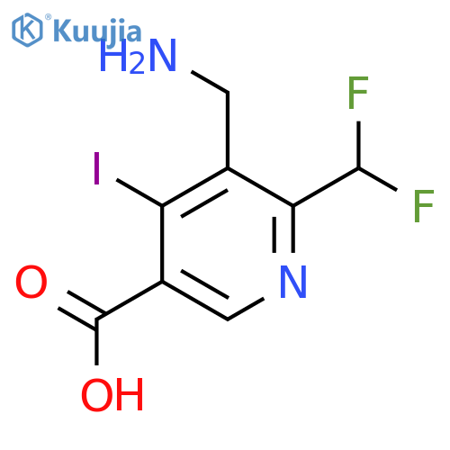 3-(Aminomethyl)-2-(difluoromethyl)-4-iodopyridine-5-carboxylic acid structure