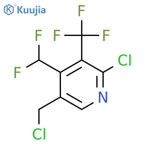 2-Chloro-5-(chloromethyl)-4-(difluoromethyl)-3-(trifluoromethyl)pyridine structure