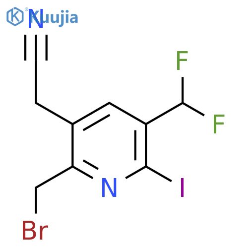 2-(Bromomethyl)-5-(difluoromethyl)-6-iodopyridine-3-acetonitrile structure