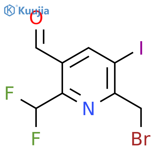 2-(Bromomethyl)-6-(difluoromethyl)-3-iodopyridine-5-carboxaldehyde structure