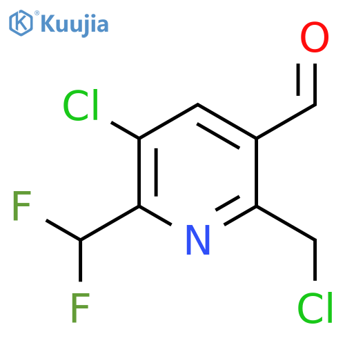 3-Chloro-6-(chloromethyl)-2-(difluoromethyl)pyridine-5-carboxaldehyde structure