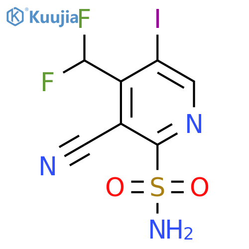 3-Cyano-4-(difluoromethyl)-5-iodopyridine-2-sulfonamide structure