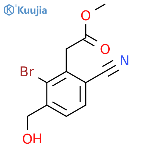 Methyl 2-bromo-6-cyano-3-(hydroxymethyl)phenylacetate structure
