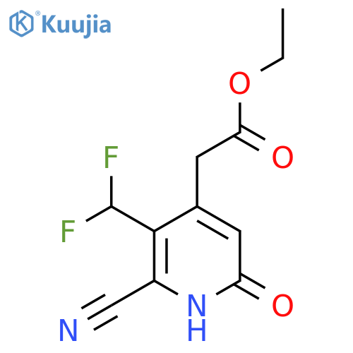 Ethyl 2-cyano-3-(difluoromethyl)-6-hydroxypyridine-4-acetate structure