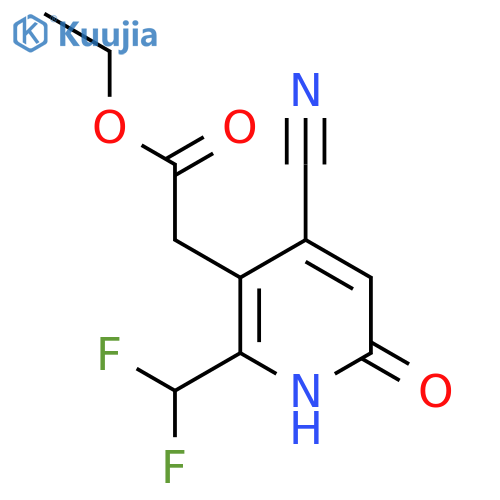 Ethyl 4-cyano-2-(difluoromethyl)-6-hydroxypyridine-3-acetate structure