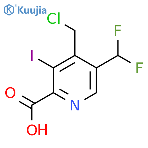 4-(Chloromethyl)-5-(difluoromethyl)-3-iodopyridine-2-carboxylic acid structure