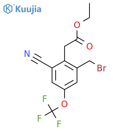 Ethyl 2-bromomethyl-6-cyano-4-(trifluoromethoxy)phenylacetate structure