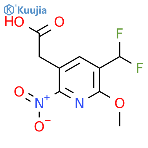 3-(Difluoromethyl)-2-methoxy-6-nitropyridine-5-acetic acid structure