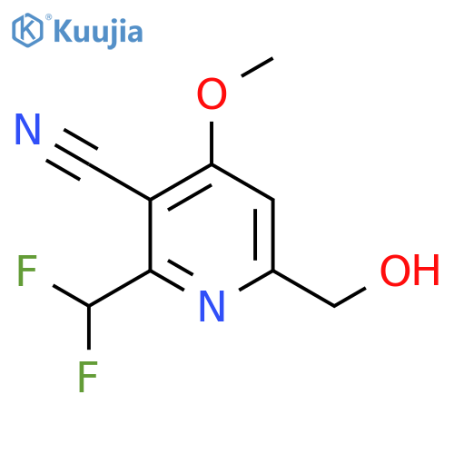 3-Cyano-2-(difluoromethyl)-4-methoxypyridine-6-methanol structure