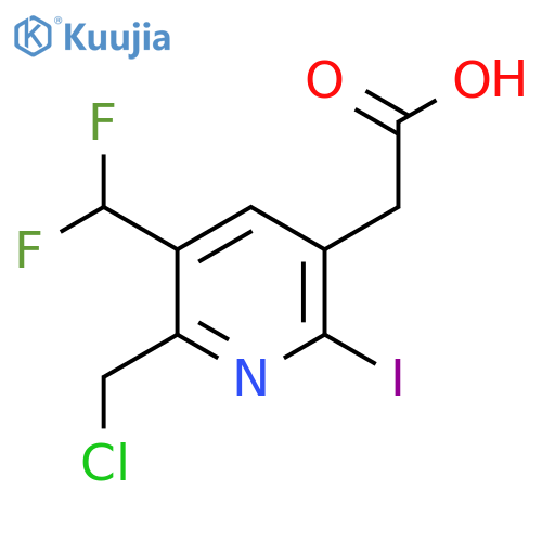 2-(Chloromethyl)-3-(difluoromethyl)-6-iodopyridine-5-acetic acid structure