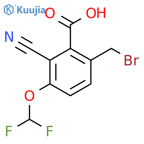 6-Bromomethyl-2-cyano-3-(difluoromethoxy)benzoic acid structure