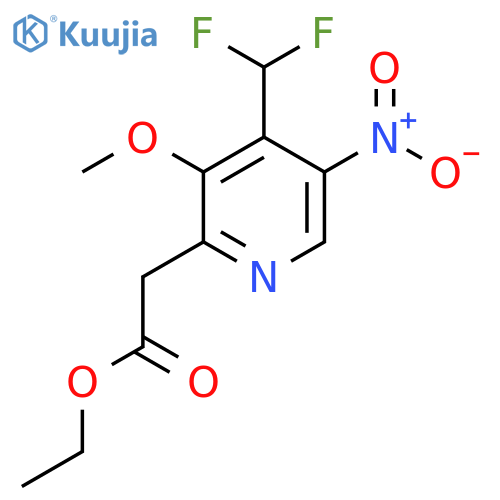 Ethyl 4-(difluoromethyl)-3-methoxy-5-nitropyridine-2-acetate structure
