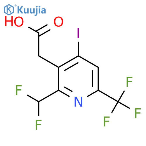 2-(Difluoromethyl)-4-iodo-6-(trifluoromethyl)pyridine-3-acetic acid structure