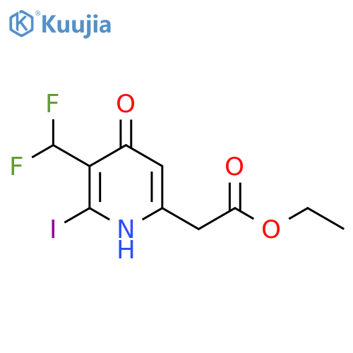Ethyl 3-(difluoromethyl)-4-hydroxy-2-iodopyridine-6-acetate structure