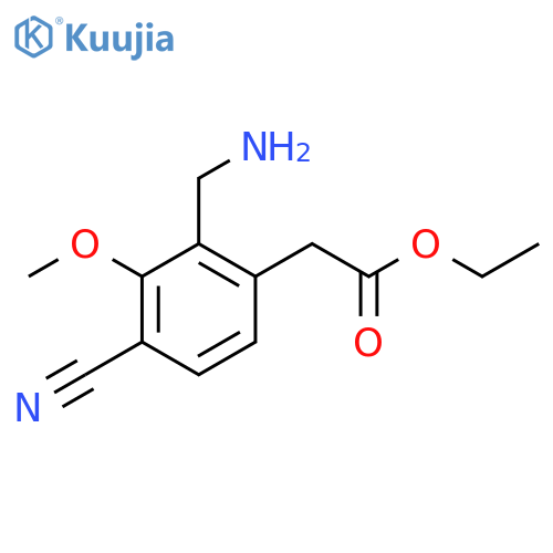 Ethyl 2-aminomethyl-4-cyano-3-methoxyphenylacetate structure