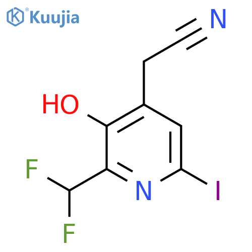 2-(Difluoromethyl)-3-hydroxy-6-iodopyridine-4-acetonitrile structure