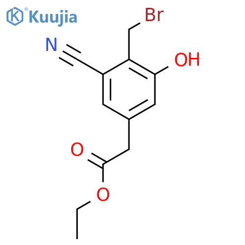 Ethyl 4-bromomethyl-3-cyano-5-hydroxyphenylacetate structure