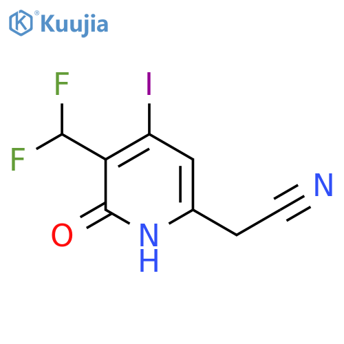 3-(Difluoromethyl)-2-hydroxy-4-iodopyridine-6-acetonitrile structure
