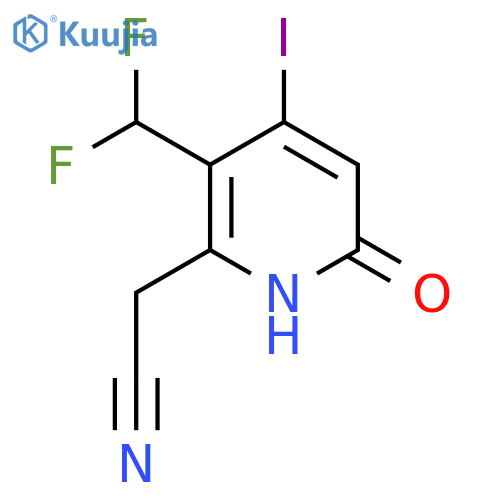 3-(Difluoromethyl)-6-hydroxy-4-iodopyridine-2-acetonitrile structure