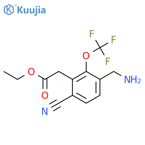 Ethyl 3-aminomethyl-6-cyano-2-(trifluoromethoxy)phenylacetate structure
