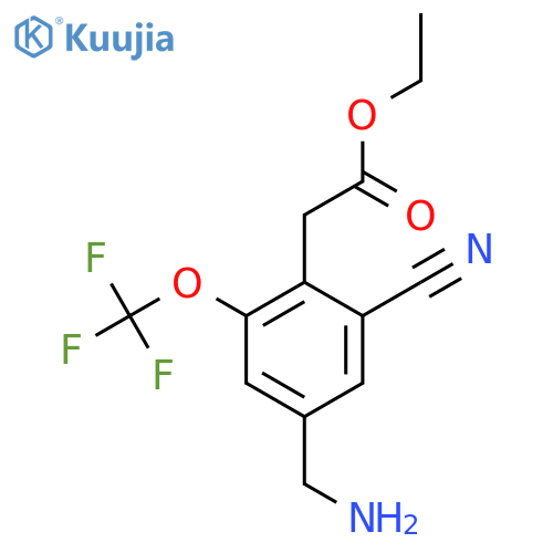 Ethyl 4-aminomethyl-2-cyano-6-(trifluoromethoxy)phenylacetate structure