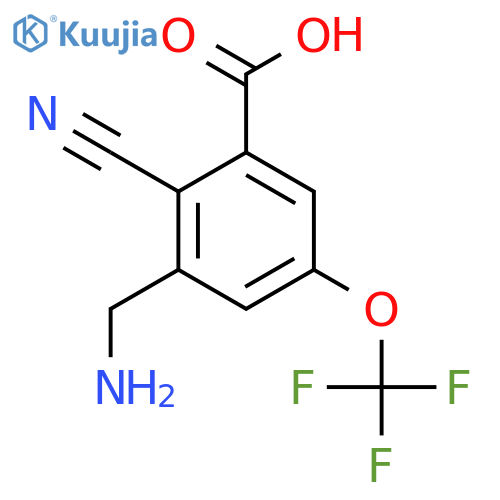 3-Aminomethyl-2-cyano-5-(trifluoromethoxy)benzoic acid structure