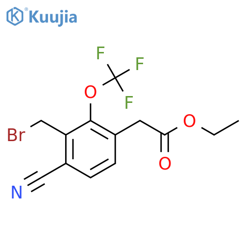 Ethyl 3-bromomethyl-4-cyano-2-(trifluoromethoxy)phenylacetate structure
