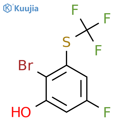 2-Bromo-5-fluoro-3-(trifluoromethylthio)phenol structure