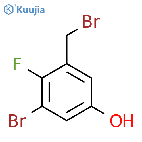 3-Bromo-2-fluoro-5-hydroxybenzyl bromide structure