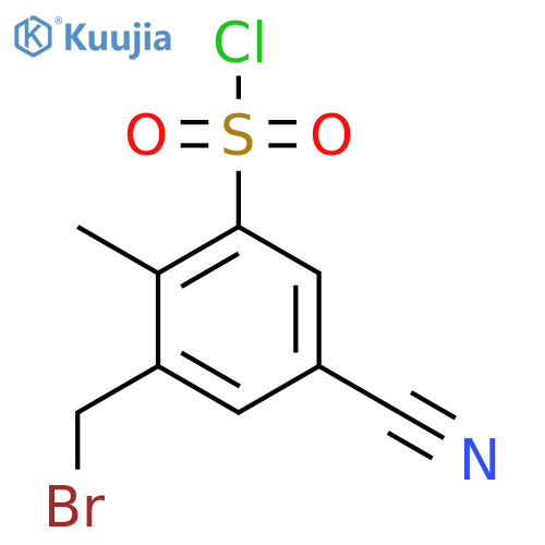 3-Bromomethyl-5-cyano-2-methylbenzenesulfonyl chloride structure