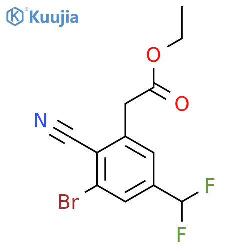 Ethyl 3-bromo-2-cyano-5-(difluoromethyl)phenylacetate structure