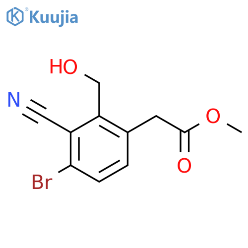 Methyl 4-bromo-3-cyano-2-(hydroxymethyl)phenylacetate structure