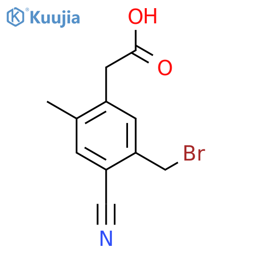 5-Bromomethyl-4-cyano-2-methylphenylacetic acid structure