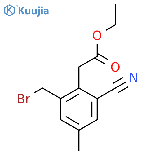 Ethyl 2-bromomethyl-6-cyano-4-methylphenylacetate structure