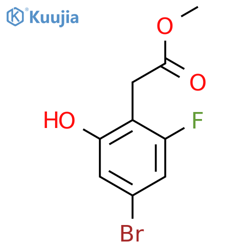 Methyl 4-bromo-2-fluoro-6-hydroxyphenylacetate structure