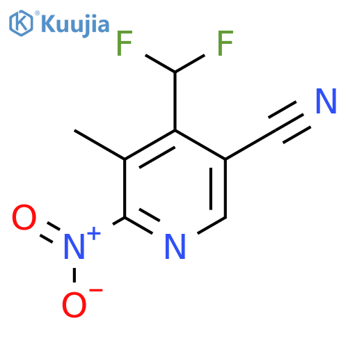 5-Cyano-4-(difluoromethyl)-3-methyl-2-nitropyridine structure