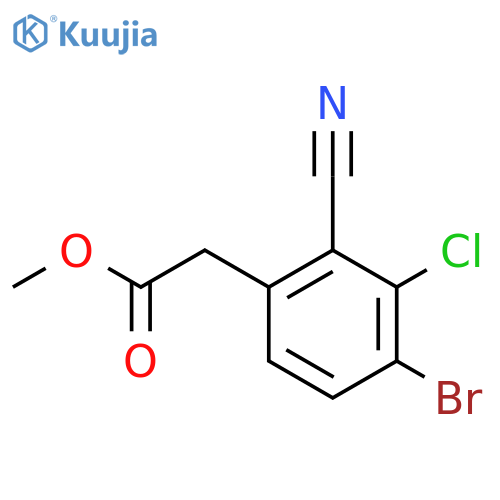 Methyl 4-bromo-3-chloro-2-cyanophenylacetate structure