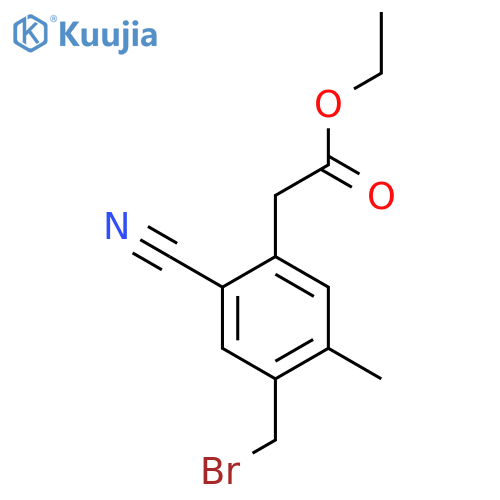 Ethyl 4-bromomethyl-2-cyano-5-methylphenylacetate structure