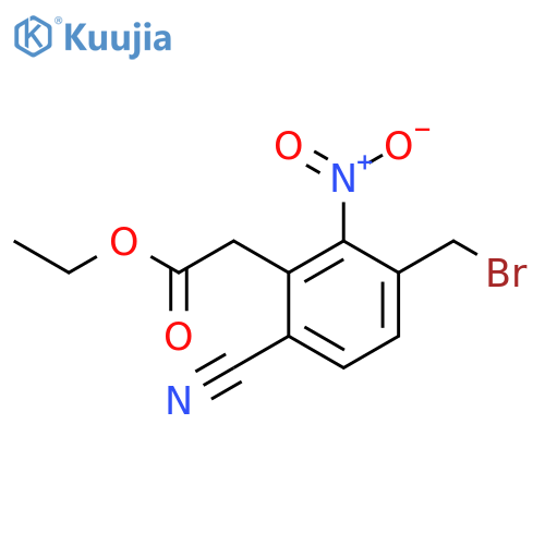 Ethyl 3-bromomethyl-6-cyano-2-nitrophenylacetate structure