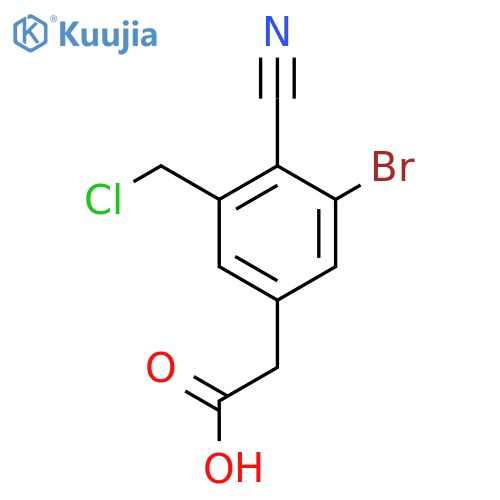 3-Bromo-5-chloromethyl-4-cyanophenylacetic acid structure