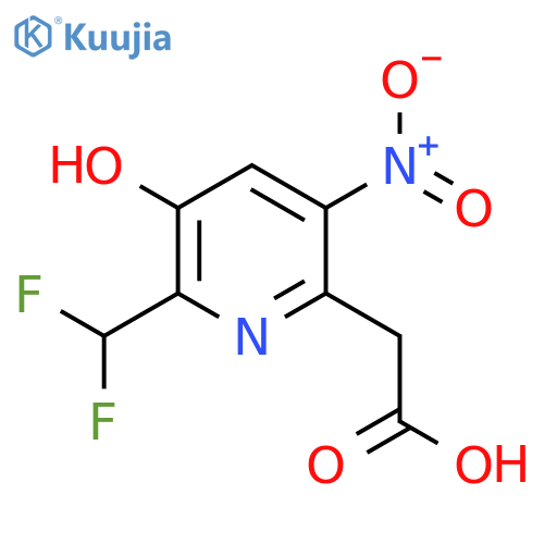 2-(Difluoromethyl)-3-hydroxy-5-nitropyridine-6-acetic acid structure