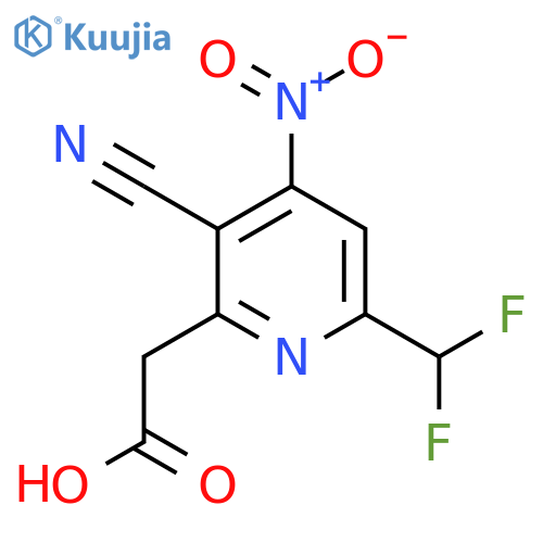 3-Cyano-6-(difluoromethyl)-4-nitropyridine-2-acetic acid structure