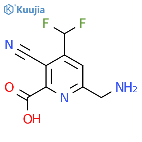 6-(Aminomethyl)-3-cyano-4-(difluoromethyl)pyridine-2-carboxylic acid structure