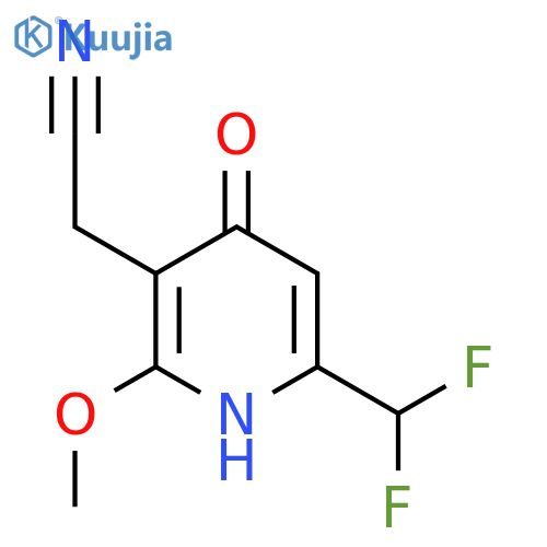 6-(Difluoromethyl)-4-hydroxy-2-methoxypyridine-3-acetonitrile structure